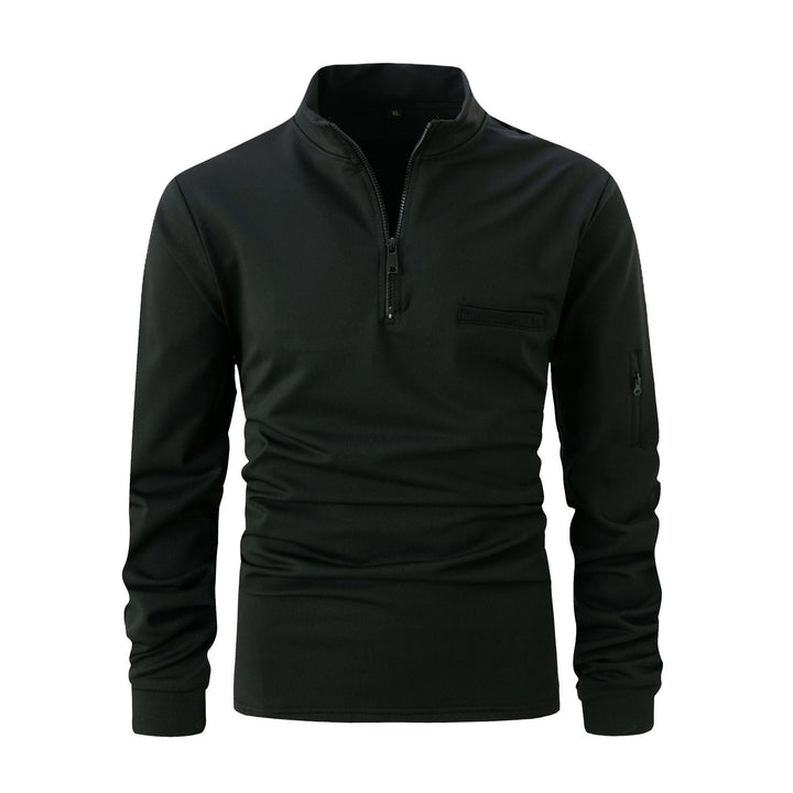 New men's quarter-zip sweater, a versatile pullover with handy chest pocket. Perfect casual spring wear and layering.