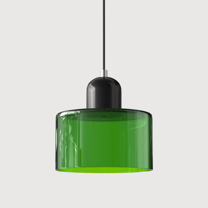 Retro home lighting fixture, glass shade, adjustable for versatile decor.