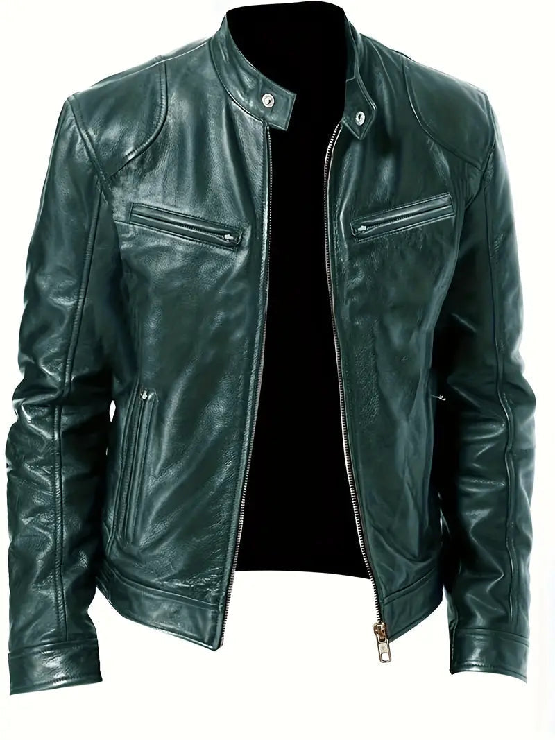 Men's stylish slim fit racer jacket, a versatile piece for contemporary outerwear fashion.