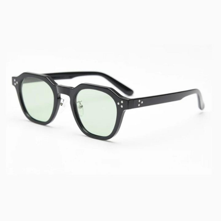 Modern angular sunglasses, tortoiseshell frame, UV400, unisex.