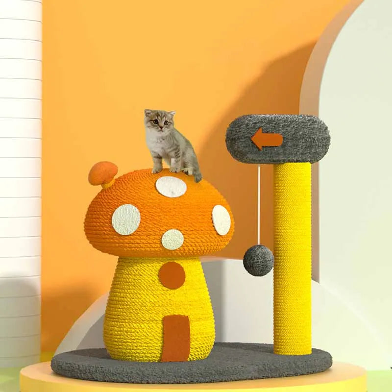 Durable cat toy scratching post, perfect for kittens & adult cats. Promotes feline care & healthy scratching.