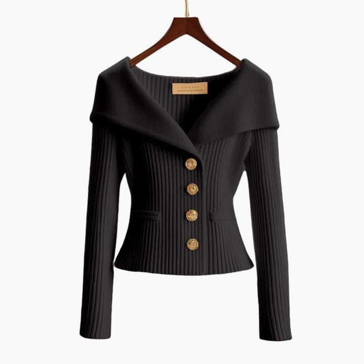 Women's comfortable ribbed button-up cardigan, a stylish long sleeve top for fall and winter layering.