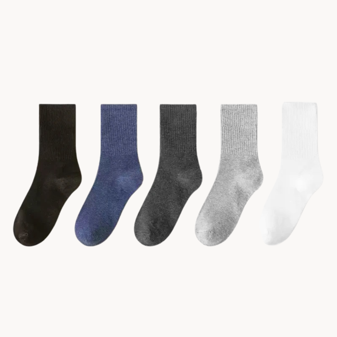 Soft, breathable unisex socks with cushioning & arch support for cozy dry feet.