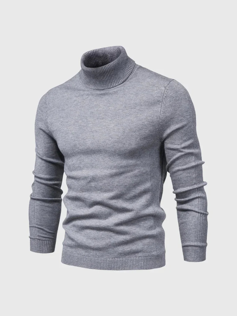 Easy-care men's turtleneck, a durable and stylish winter fashion top.