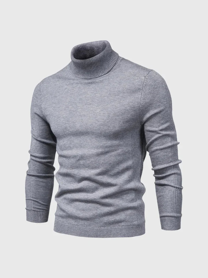 Easy-care men's turtleneck, a durable and stylish winter fashion top.