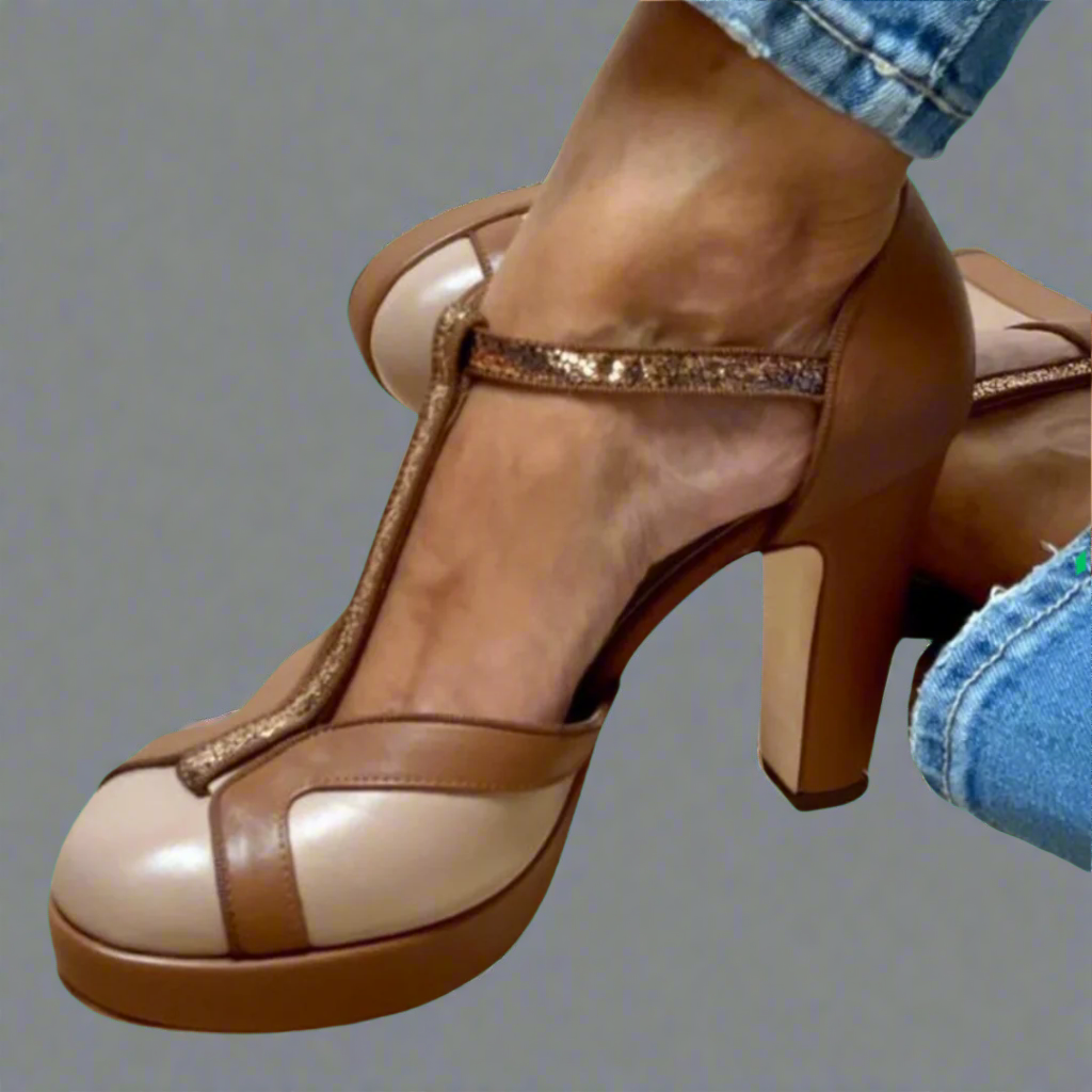 Comfortable women's orthopedic heeled sandals, versatile summer footwear for elegance & support.