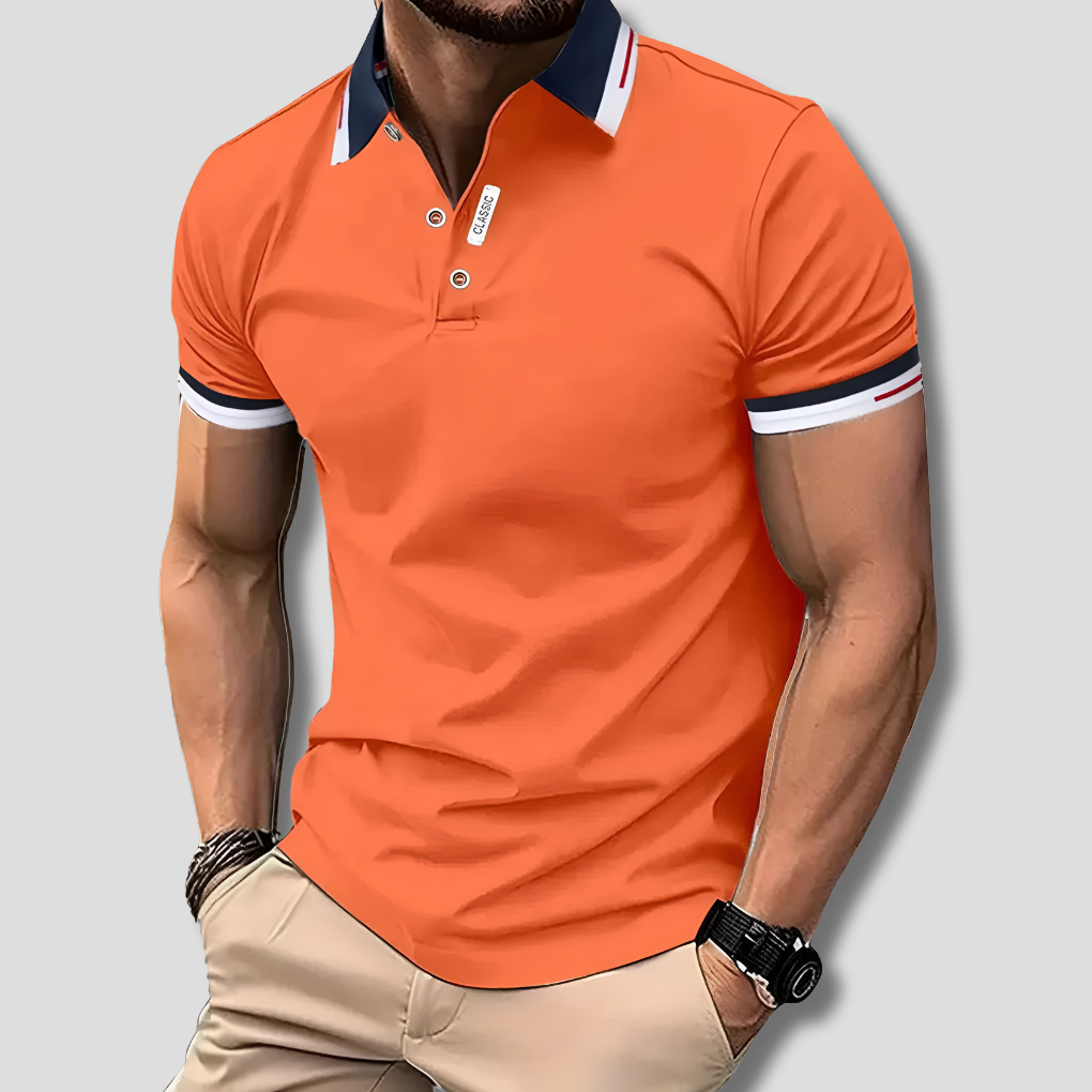 New men's premium polo shirt in a smart casual style, perfect for everyday wear. Short sleeve, regular fit top.