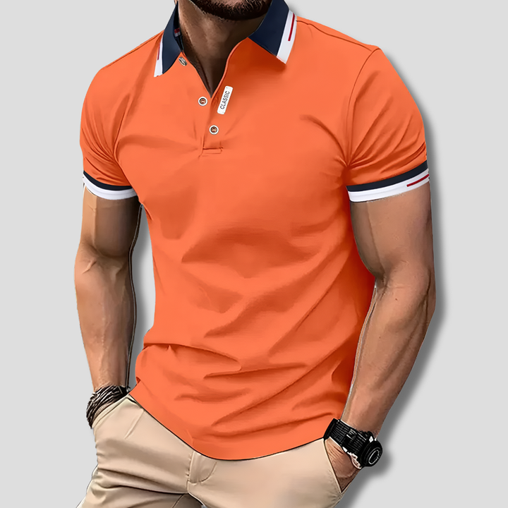 New men's premium polo shirt in a smart casual style, perfect for everyday wear. Short sleeve, regular fit top.