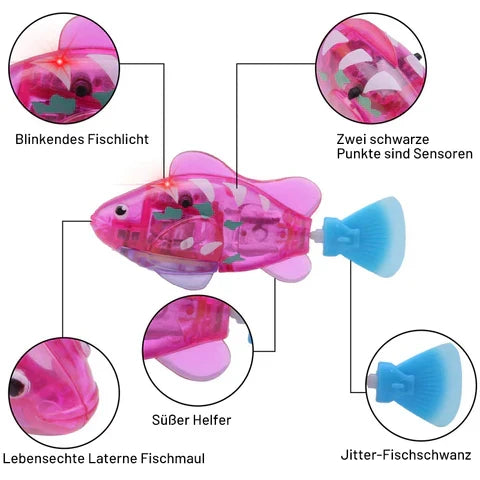 Interactive floating fish water toy; excellent for cat & dog enrichment & playtime.