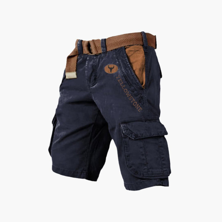 Stylish & comfortable men's cargo shorts with 6 utility pockets, perfect for casual summer fashion.