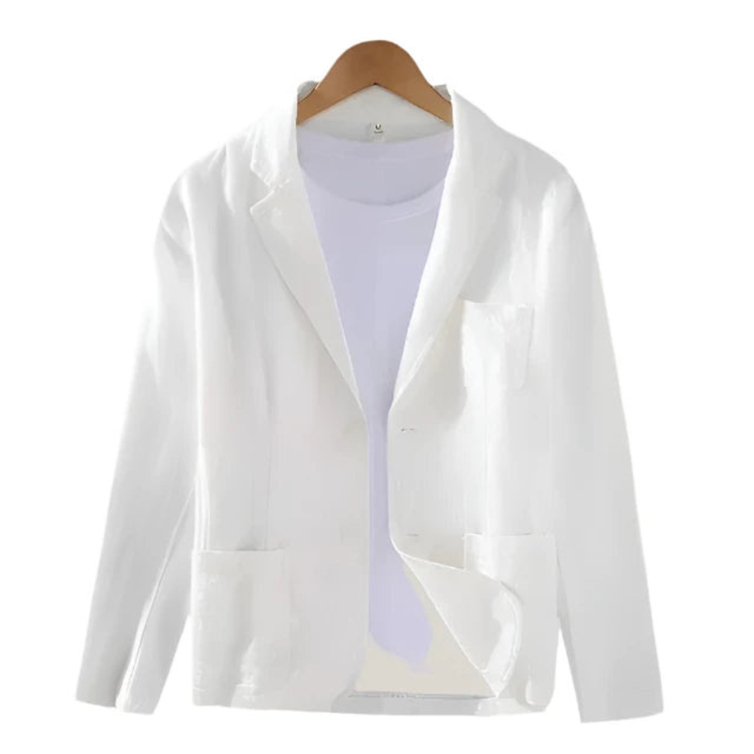 Sophisticated men's blazer jacket, lightweight for all-day comfort. An elegant, versatile addition to any wardrobe.