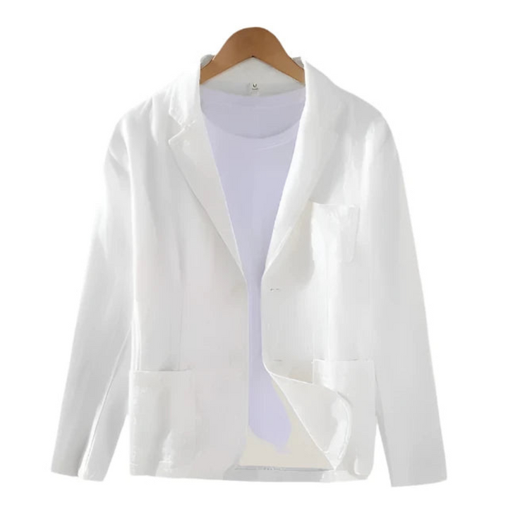 Sophisticated men's blazer jacket, lightweight for all-day comfort. An elegant, versatile addition to any wardrobe.