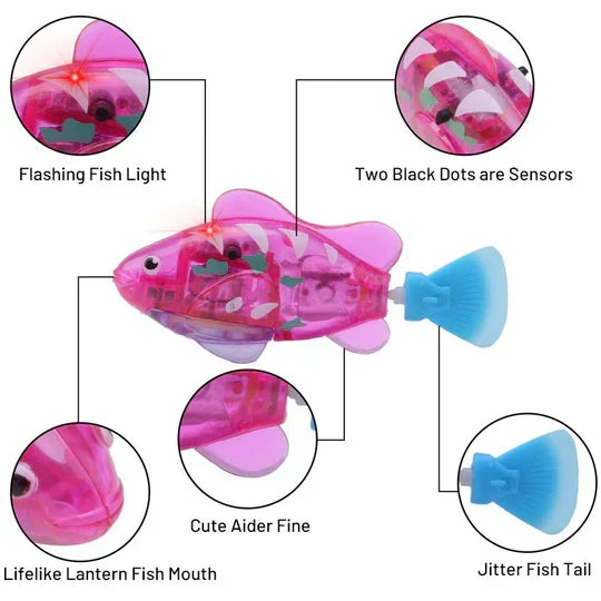 Swimming fish pet water toy; durable & interactive fun for cats and dogs in water.