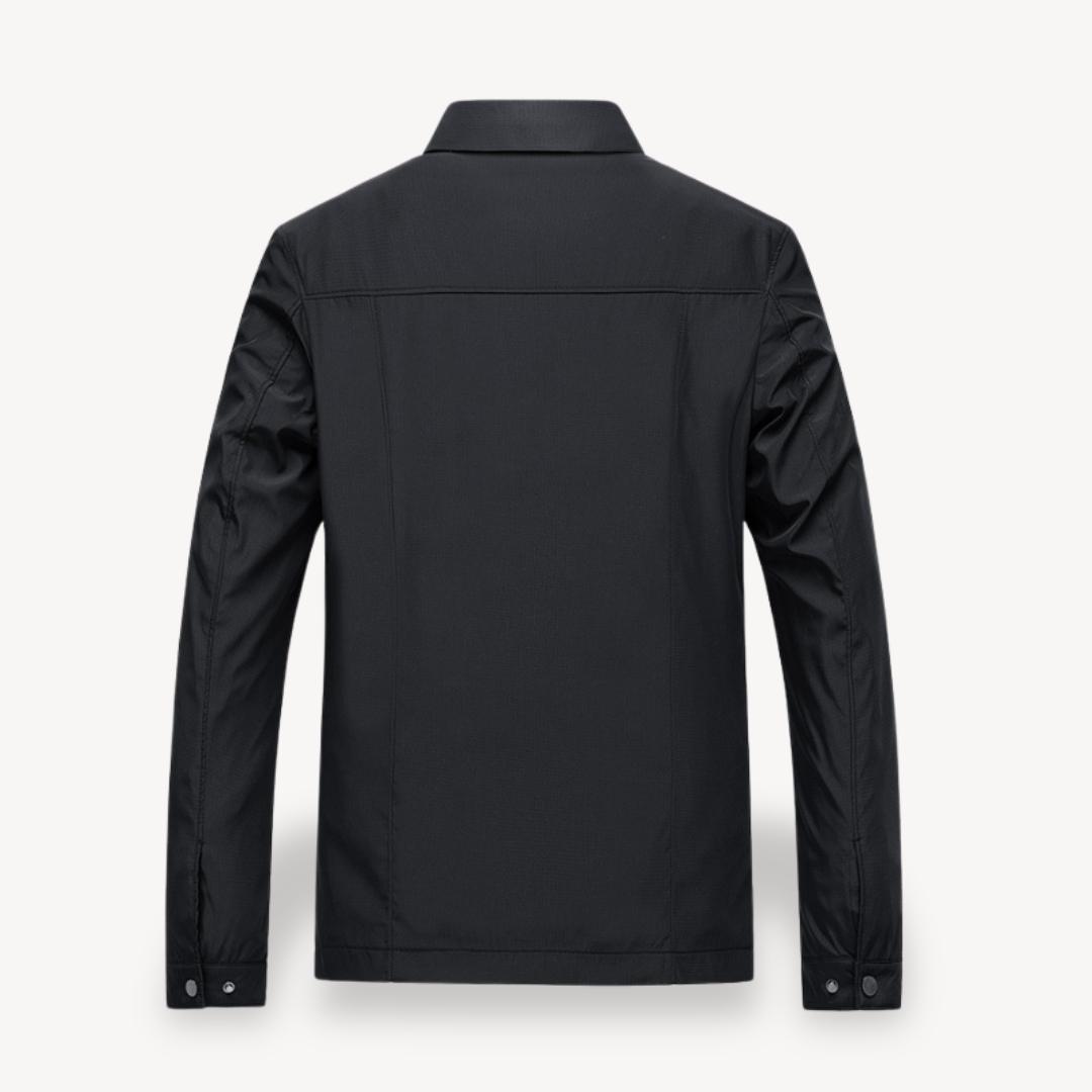 Stylish men's spring transition jacket. Comfortable & modern lightweight blouson for everyday.