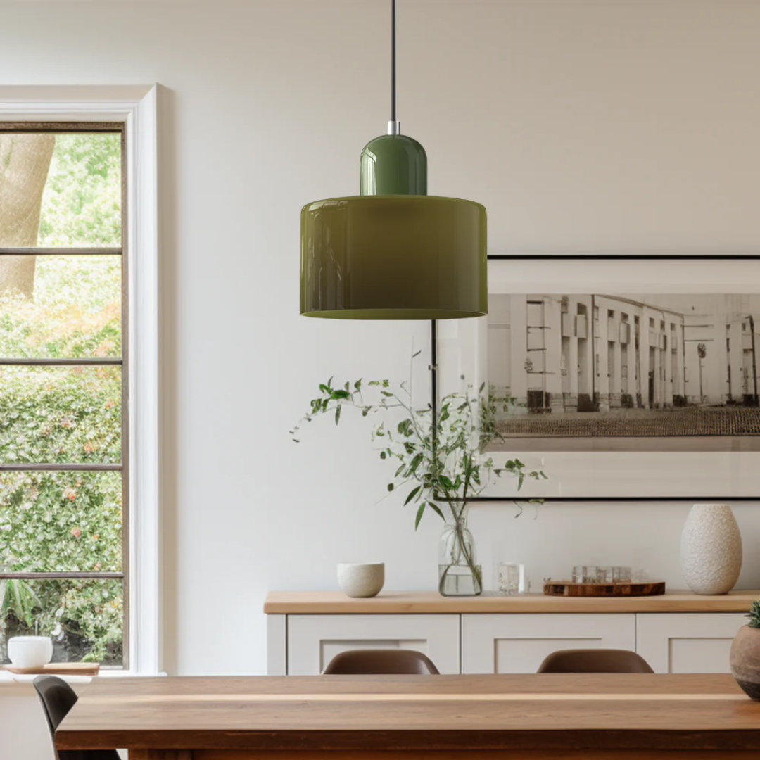 Adjustable retro pendant lamp, clear glass shade, perfect for stylish home lighting decor.