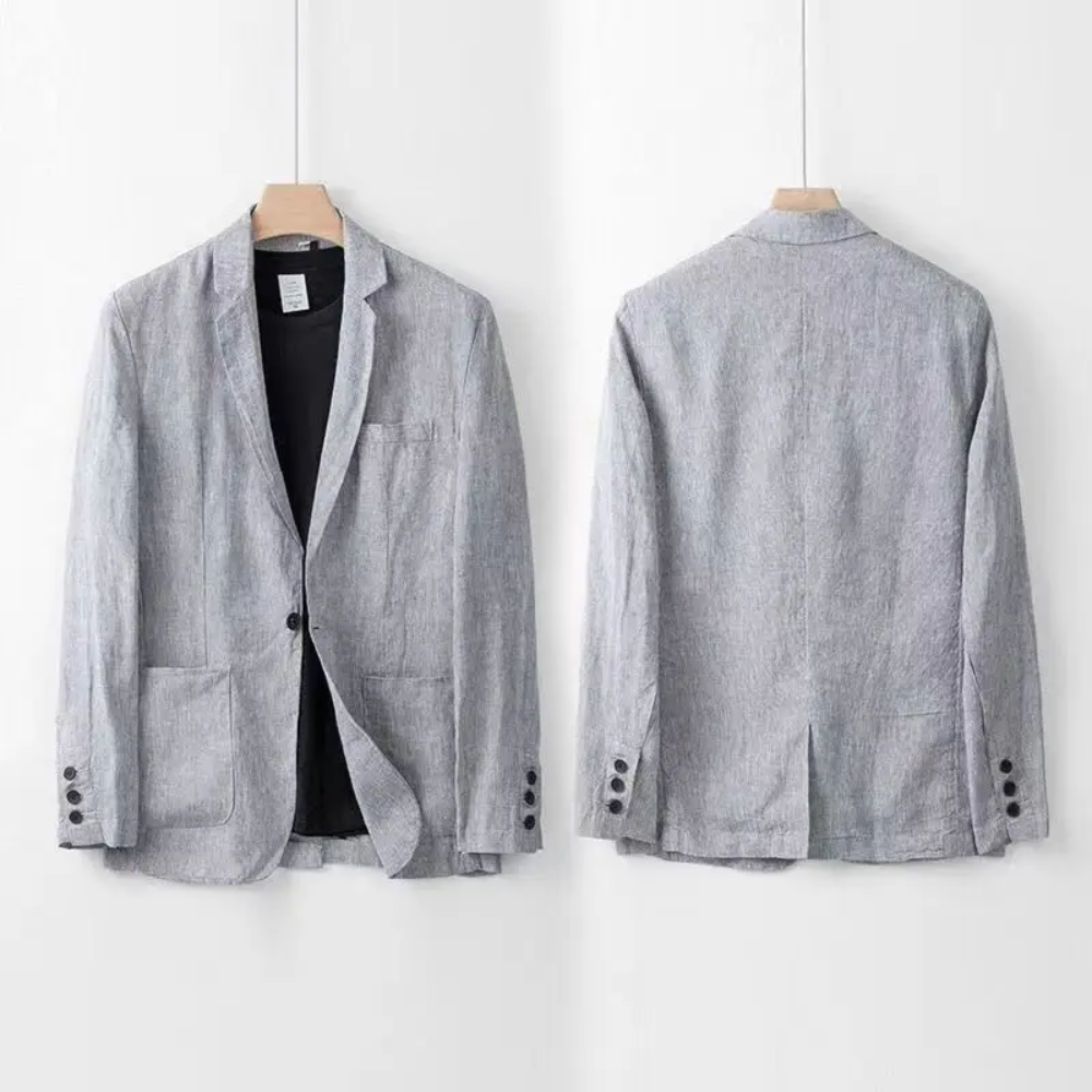 Comfortable men's loungewear set with button cardigan and matching relaxed trousers.