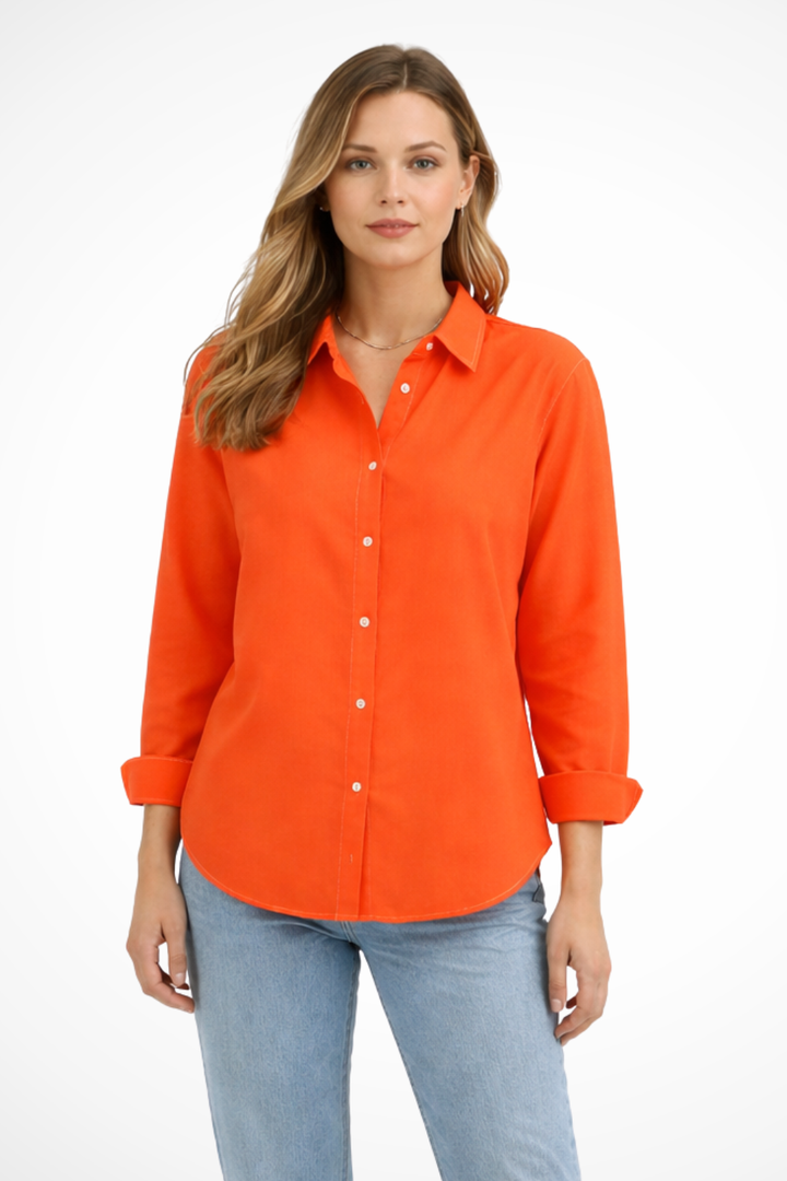 Everyday fashion women's relaxed fit long sleeve collared button down blouse, easy to style and comfortable.