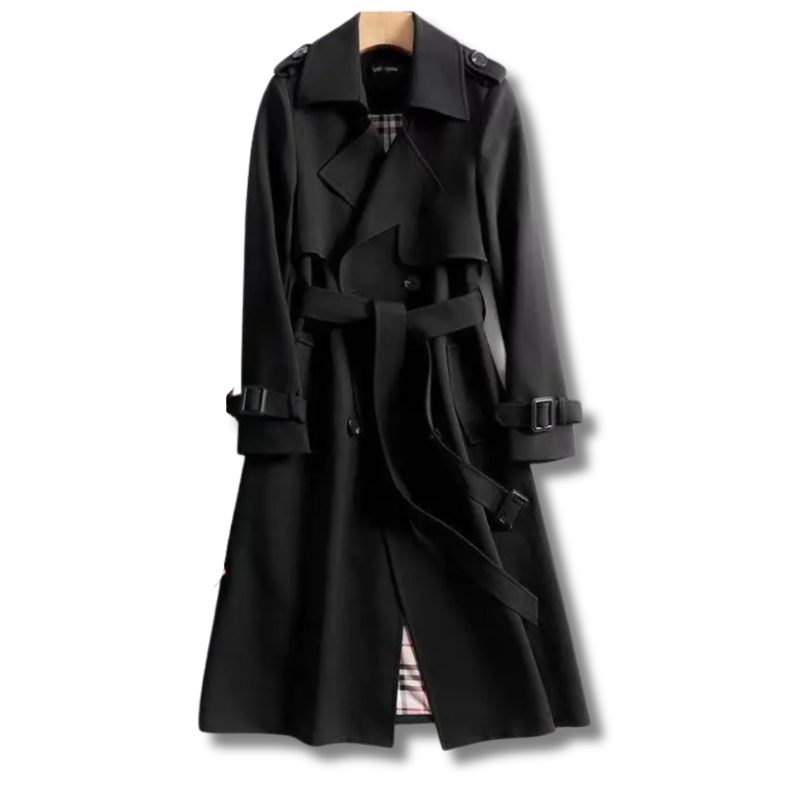 Elegant women's classic trench coat, a belted outerwear piece for timeless style.