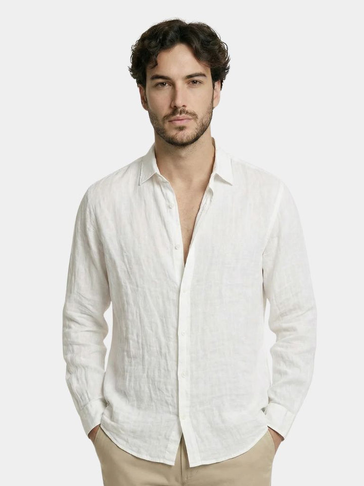 Men's casual long sleeve summer shirt, lightweight for stylish comfort & versatile wear.