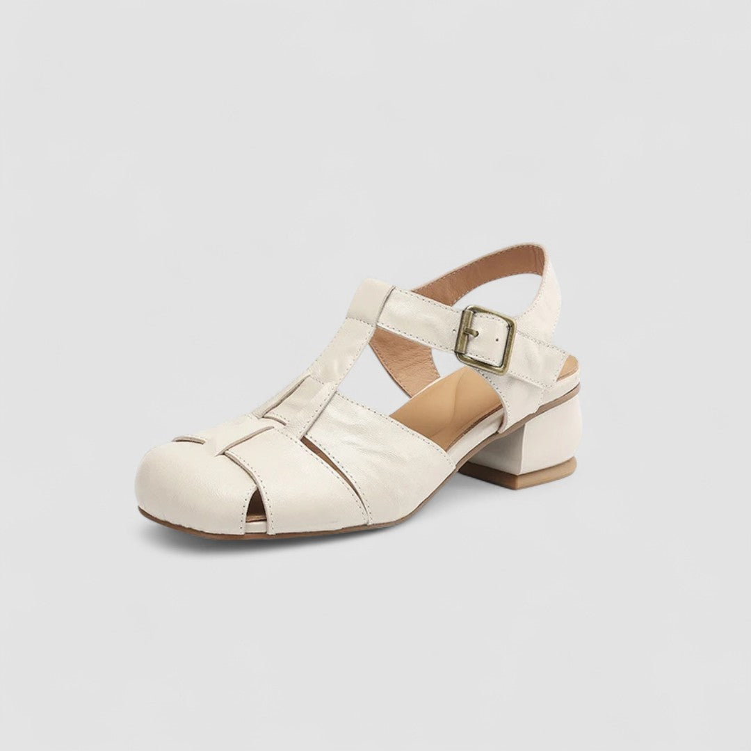Brown Mary Jane orthopaedic sandals designed for women, providing superior arch support and all-day comfort.