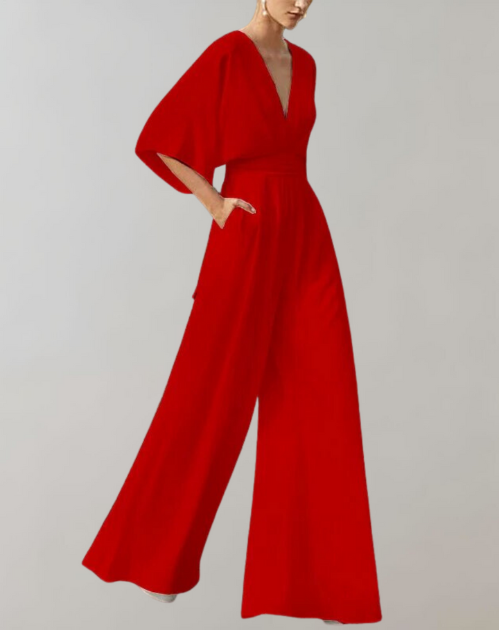 Versatile women's wide leg overall jumpsuit. Casual, relaxed fit for summer, beach, or comfortable loungewear.
