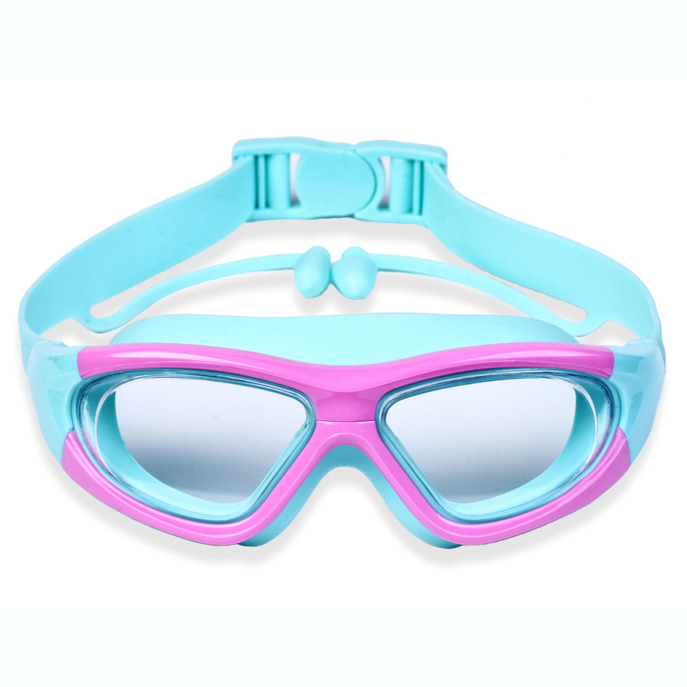 Keep water fun clear with comfortable, large-frame, anti-fog kids swim goggles.