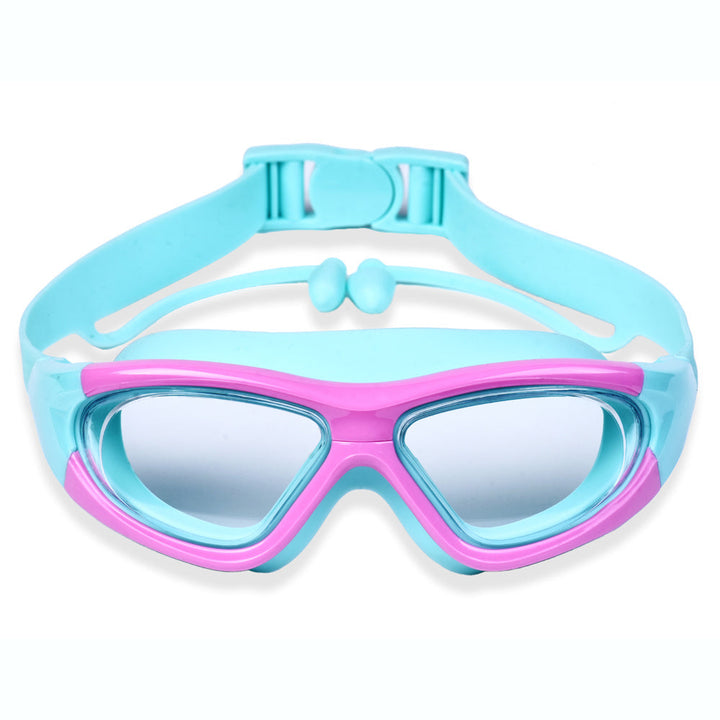 Keep water fun clear with comfortable, large-frame, anti-fog kids swim goggles.