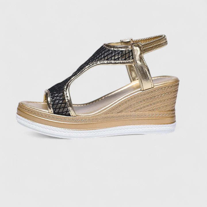 Elegant beige orthopedic sandals for women, offering superior comfort & arch support.