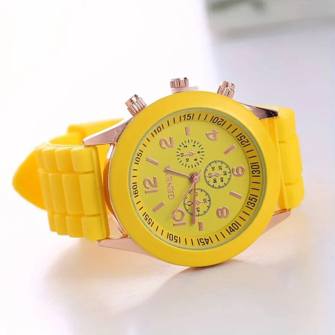 Go-to everyday comfort unisex silicone watch, accurate quartz movement, casual style.