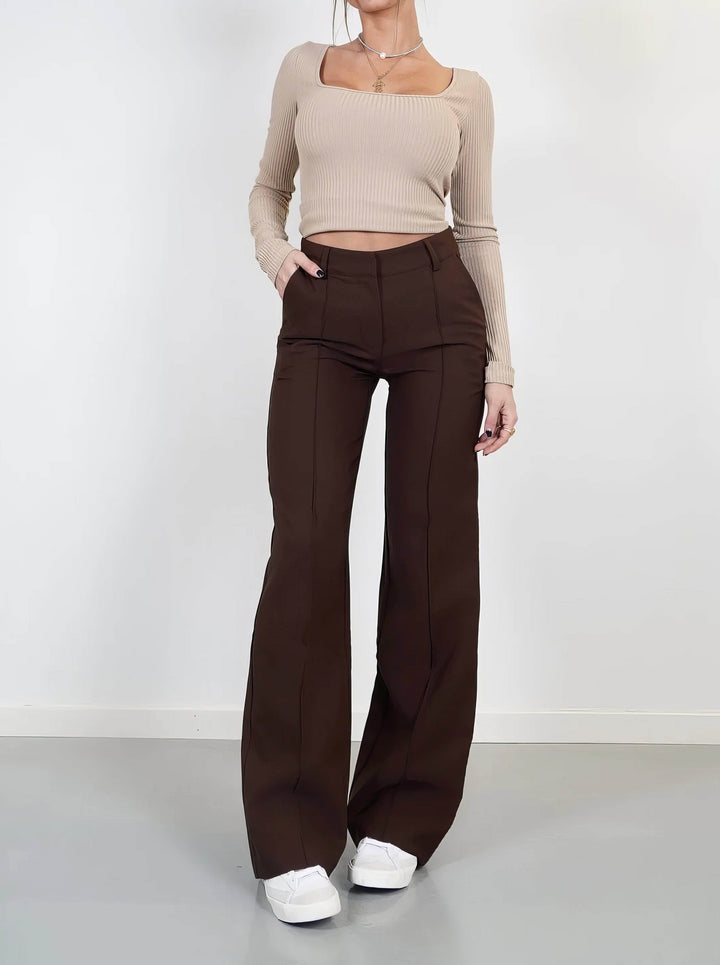 Women's High-Waisted Wide Leg Trousers