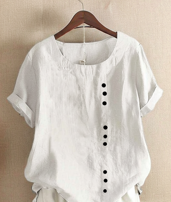 Women's effortless short sleeve round neck blouse, perfect for casual everyday wear.