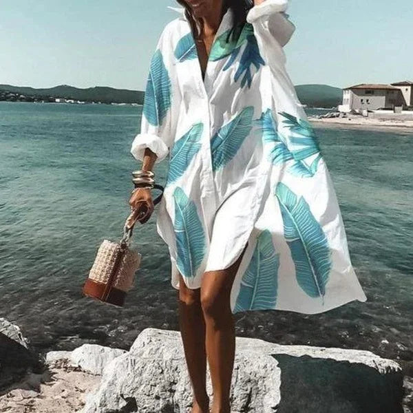 Comfortable women's casual midi polo shirt dress, ideal for relaxed everyday fashion.