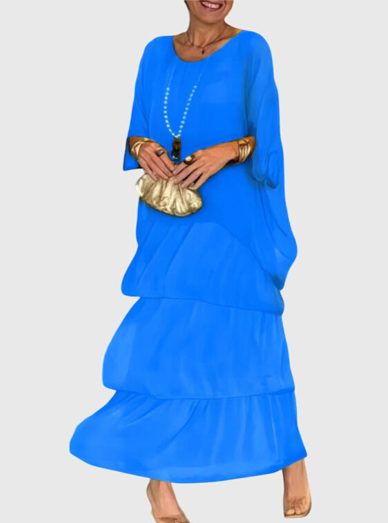 Comfortable long flowing maxi dress for women, ideal for a relaxed yet elegant look.