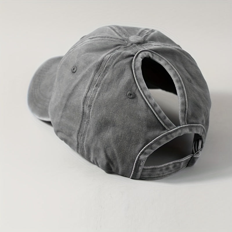 Stylish women's ponytail cap, perfect for outdoor activities & sun protection, a must-have fashion accessory.