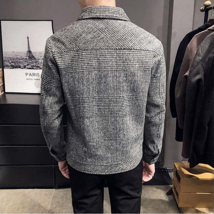 Comfortable men's plaid shirt jacket, ideal as stylish fall outerwear or winter layering.
