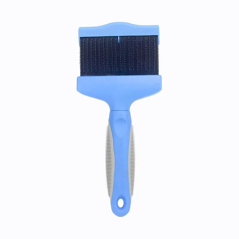 Dog & cat shampoo comb, a pet grooming detangler brush for bath time. Soft silicone bristles for comfort.