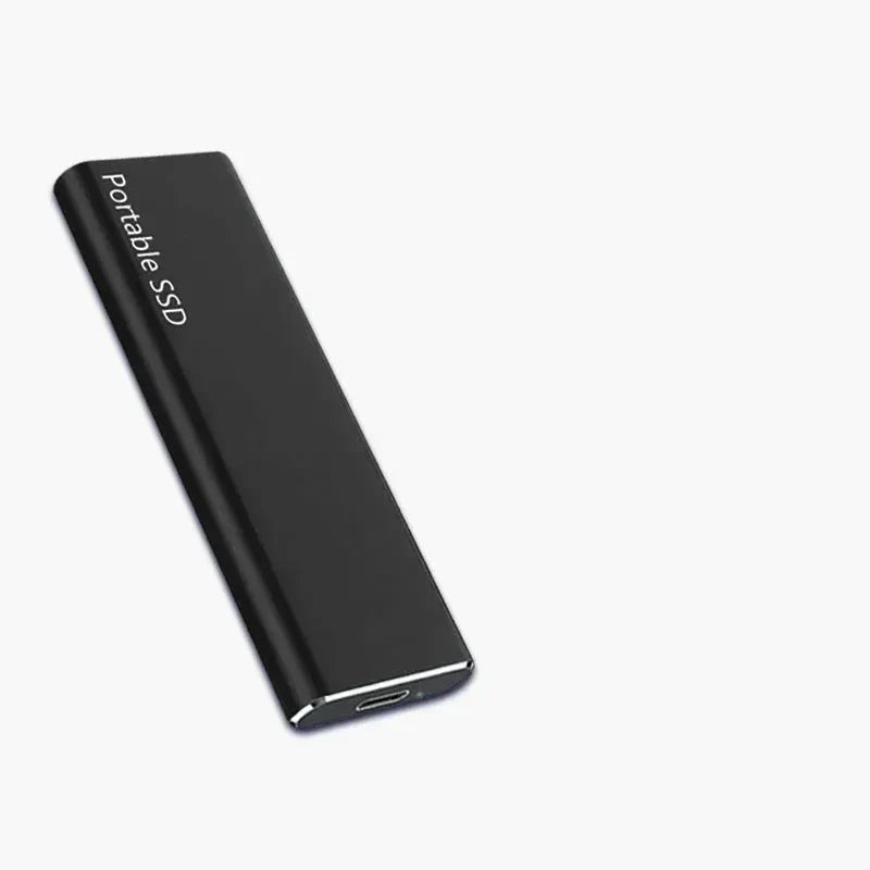 4TB USB-C portable external hard drive for data backup, universal compatibility, and slim digital storage.