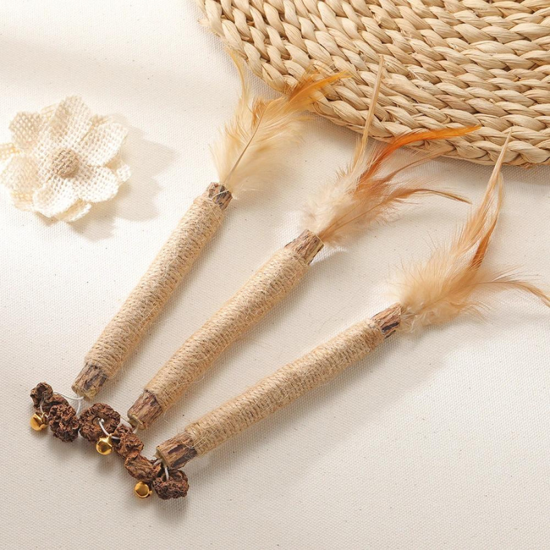 5-pack natural silvervine cat dental chews for healthy teeth. Organic chew sticks reduce plaque & bad breath.
