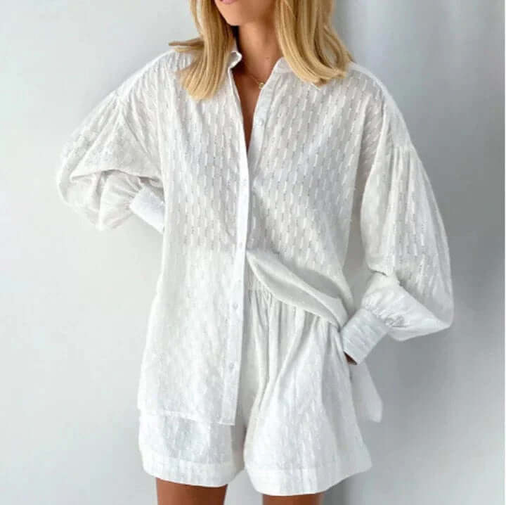 Women's Two-Piece Shirt and Shorts Set