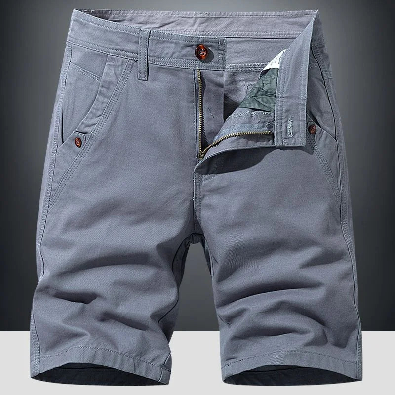 Men's relaxed fit summer chino shorts in sand, perfect for casual comfort and warm weather style.