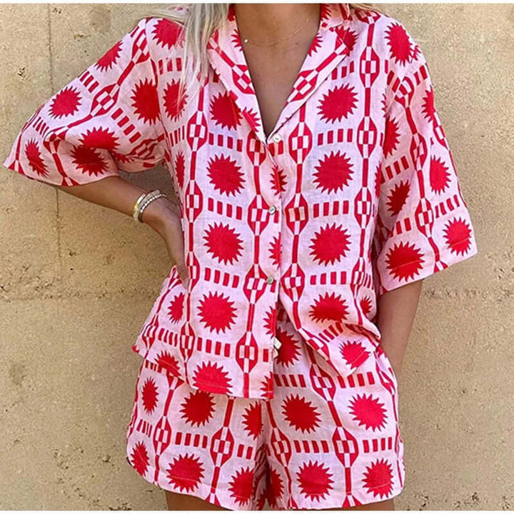 Women's Geometric Print Co-ord Set