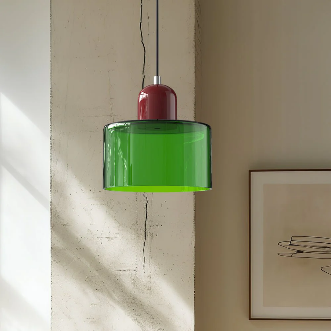 Decorative retro ceiling pendant lamp, clear glass shade, adjustable for versatile use.