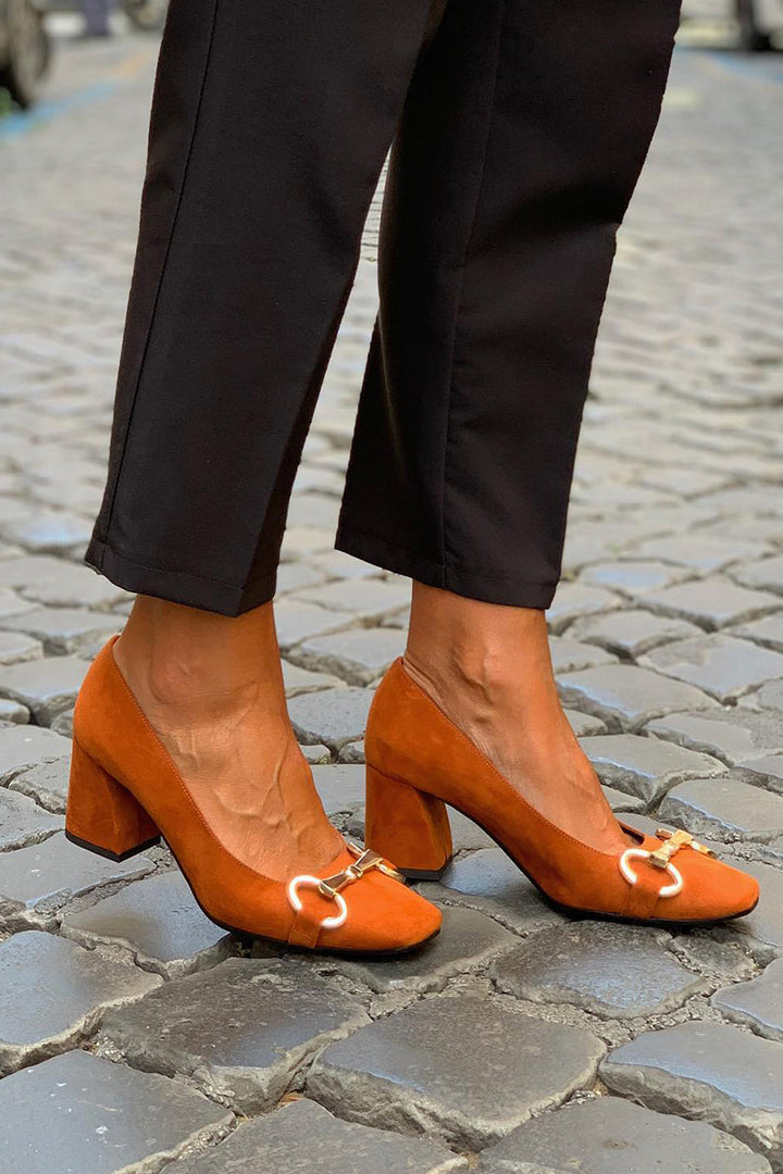Vibrant women's colorful block heeled sandals with a modern square toe, perfect for parties & fashion.