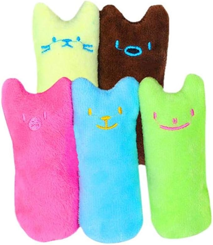 Interactive catnip toy for teeth grinding, stress relief, and playful activity.