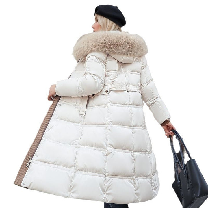 Warm fall fashion women's coat with tailored fit & sophisticated style. Removable hood included.