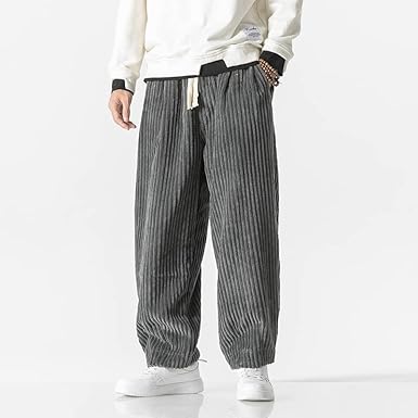 Stylish men's leisure pants featuring a comfortable textured fabric, adjustable drawstring, and relaxed fit.