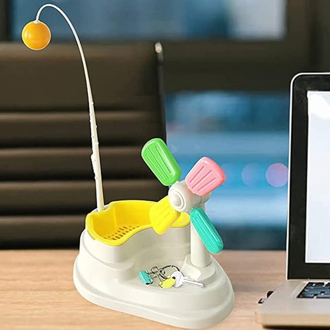 Active cat windmill toy, promoting pet play with spinning balls and a fun design for hours of entertainment.