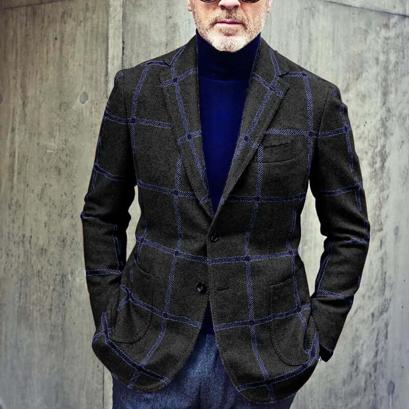 Men's Retro Plaid Blazer
