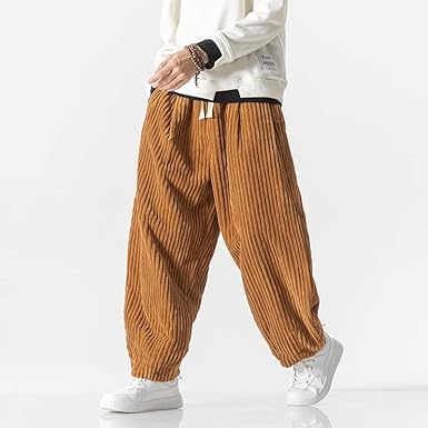 Versatile men's relaxed fit casual pants with comfortable texture, drawstring waist, and practical pockets.