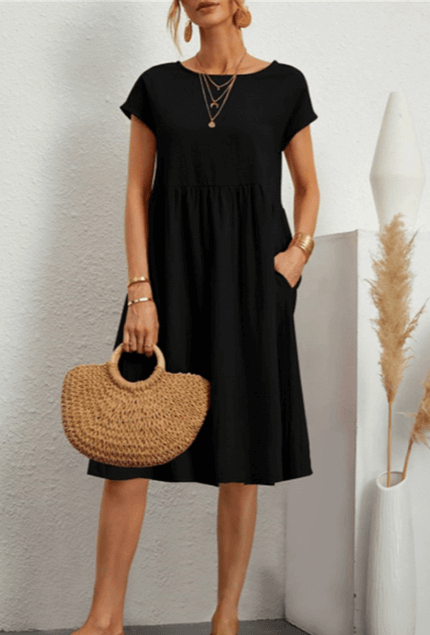 Women's Cotton Linen Midi Dress